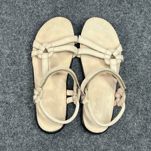 Teva Ventura‎ Cork sandals Women's Size 8.5 Cream Leather Athletic Comfort Beach - Picture 8 of 13